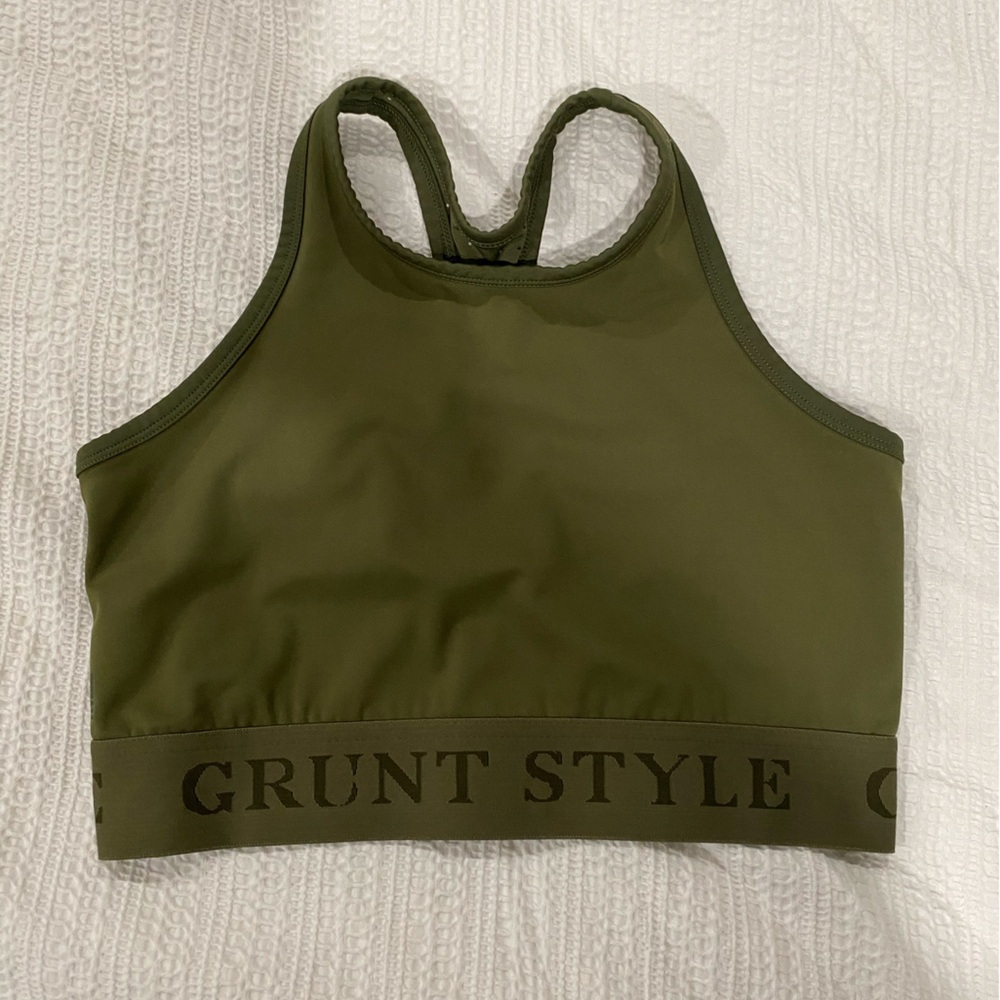 Grunt Style Olive Green Sports Bra size L